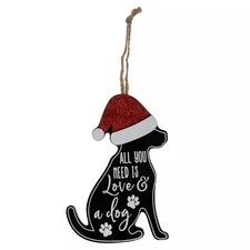 The Christmas Shoppe Love & a Dog Christmas Ornament 5"