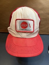 Vintage Lufkin Patch Red White Mesh Made In USA Snapback Hat