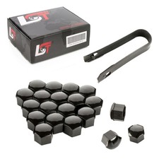 20x Radschraube Abdeckkappen Sechskant Kappen Set 17 mm schwarz für OPEL PKW