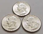 1963‑D & 1964 Washington Quarters • AU Slider Luster • 90% Silver • X150