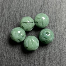 10PCS Natural Green Jade Beads Grade A Jadeite 10mm Loose Bead Jewelry Making