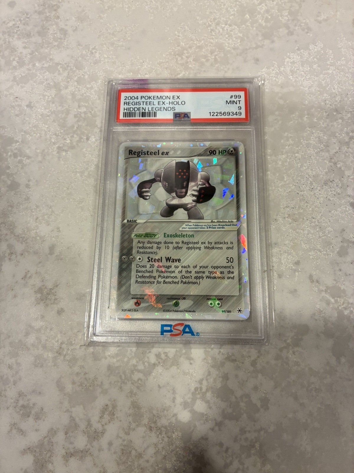 2004 POKEMON EX HIDDEN LEGENDS #99 REGISTEEL EX-HOLO PSA 9