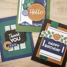 Creative Memories Trio Card Kit: "Welcoming Woodblock", includes Envelopes