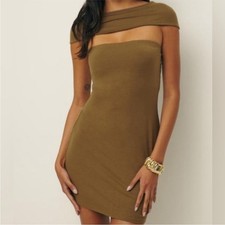 NWOT Reformation Tan Carmina Knit Mini Dress Size M