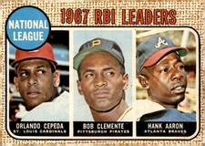 1968 Topps #3 (Orlando Cepeda / Bob Clemente / Hank Aaron)