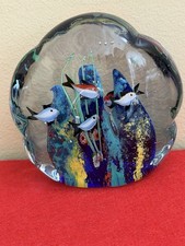 Vintage Murano Style Art Glass Double Sided Fish Aquarium Paperweight