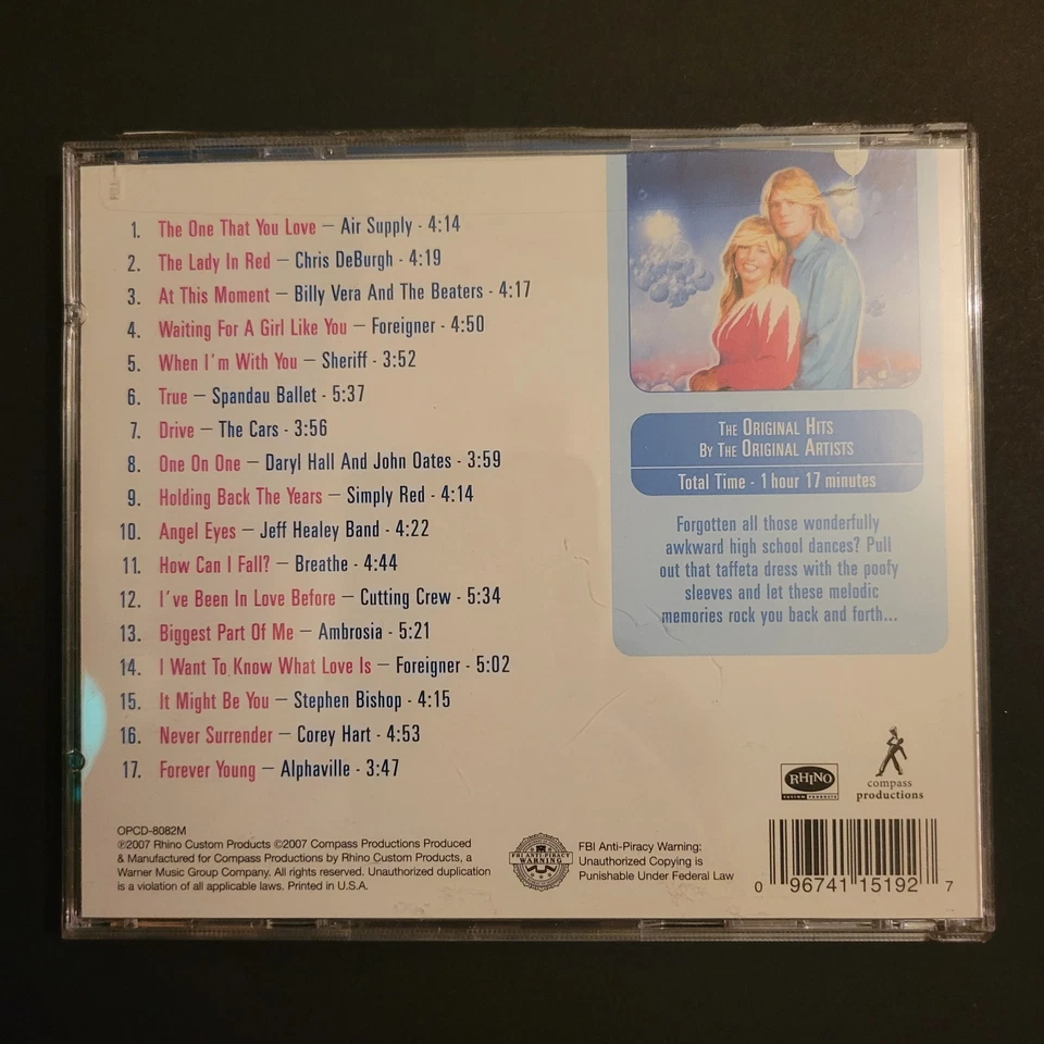 Forever Young - Awesome 80s Slow Dance (CD, 2007, Rhino) Compilation Pop Foto 4 de 4