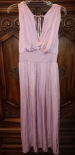 Old NAVY baby pink silk type gown Womens size Large