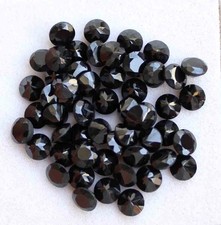 36.40 Ct Genuine Natural Black Spinel AAA Round Faceted Loose Stones 5 Mm 54 Pcs