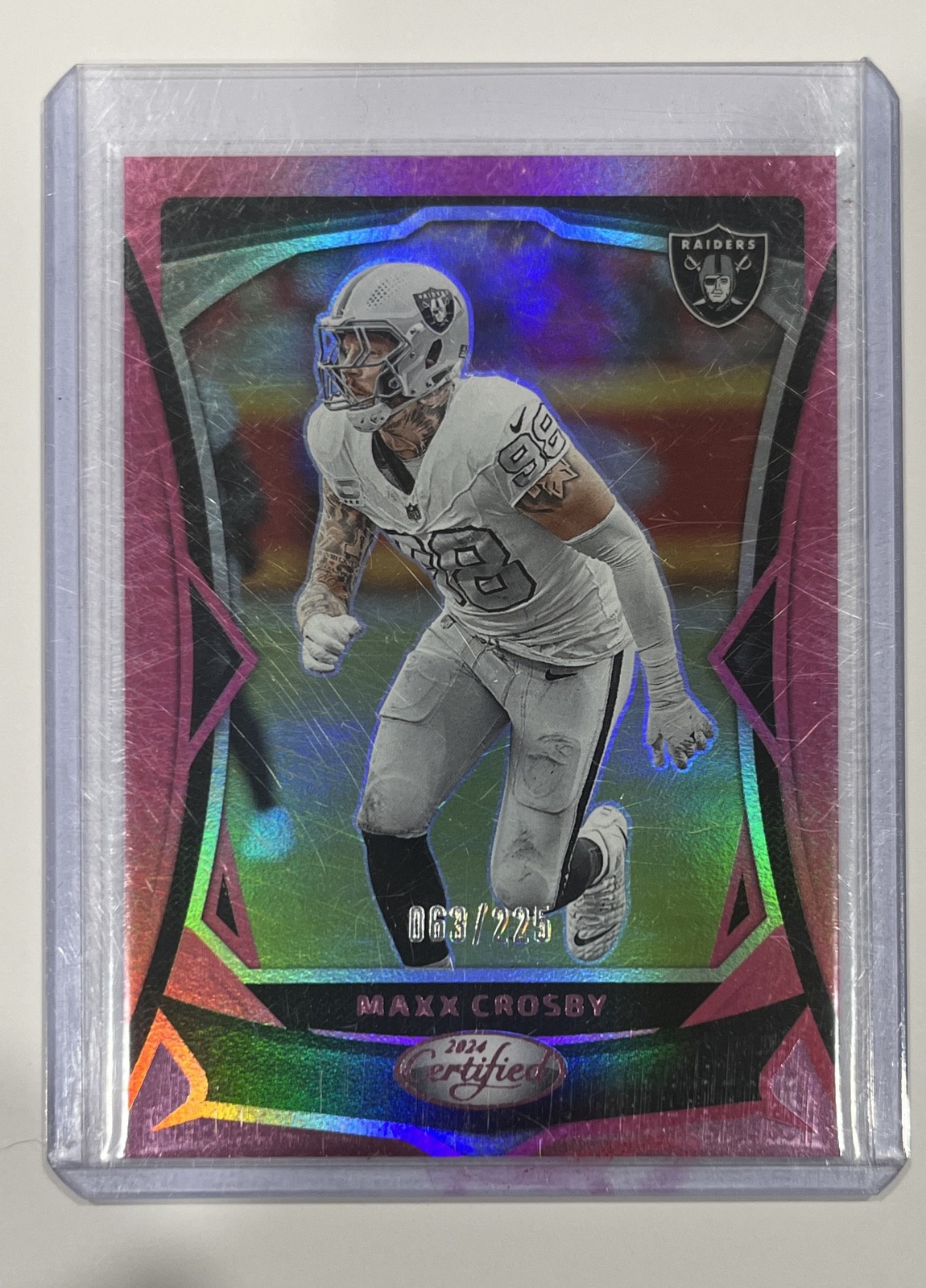 2024 Panini Certified - Maxx Crosby #74 Mirror Pink /225