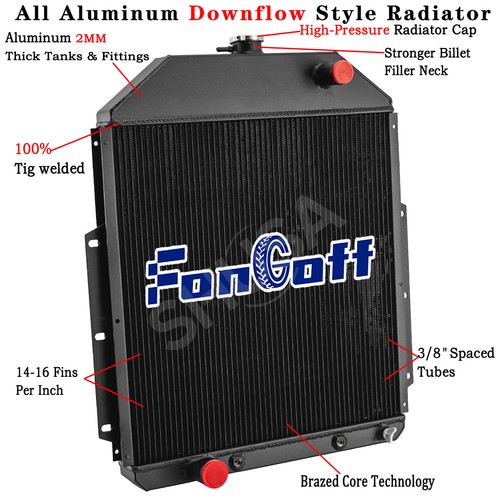 Aluminum 3 Row Radiator For Ford F1 F2 F3 F4 Pickup Ford Engines 1942-1952
