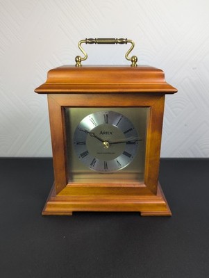 Vintage artex funkgesteuerte Massivholz Kaminuhr funktioniert getestet 