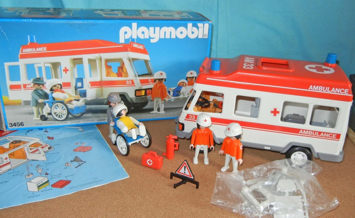 Vintage Playmobil Ambulancia Juego Set Juguetes de los años