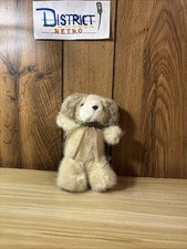 Vintage Russ Berrie Plush Stuffed Dunhill Tan Beige Taupe Puppy NO.326 6"
