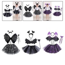 Set di costumi di Halloween, gonna tutù e vestiti con le ali, travestimenti,
