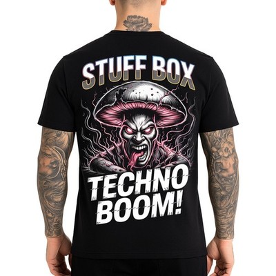 Stuff Box Herren Shirt Techno Mushroom Schwarz S 5XL TShirt Club,Freizeit