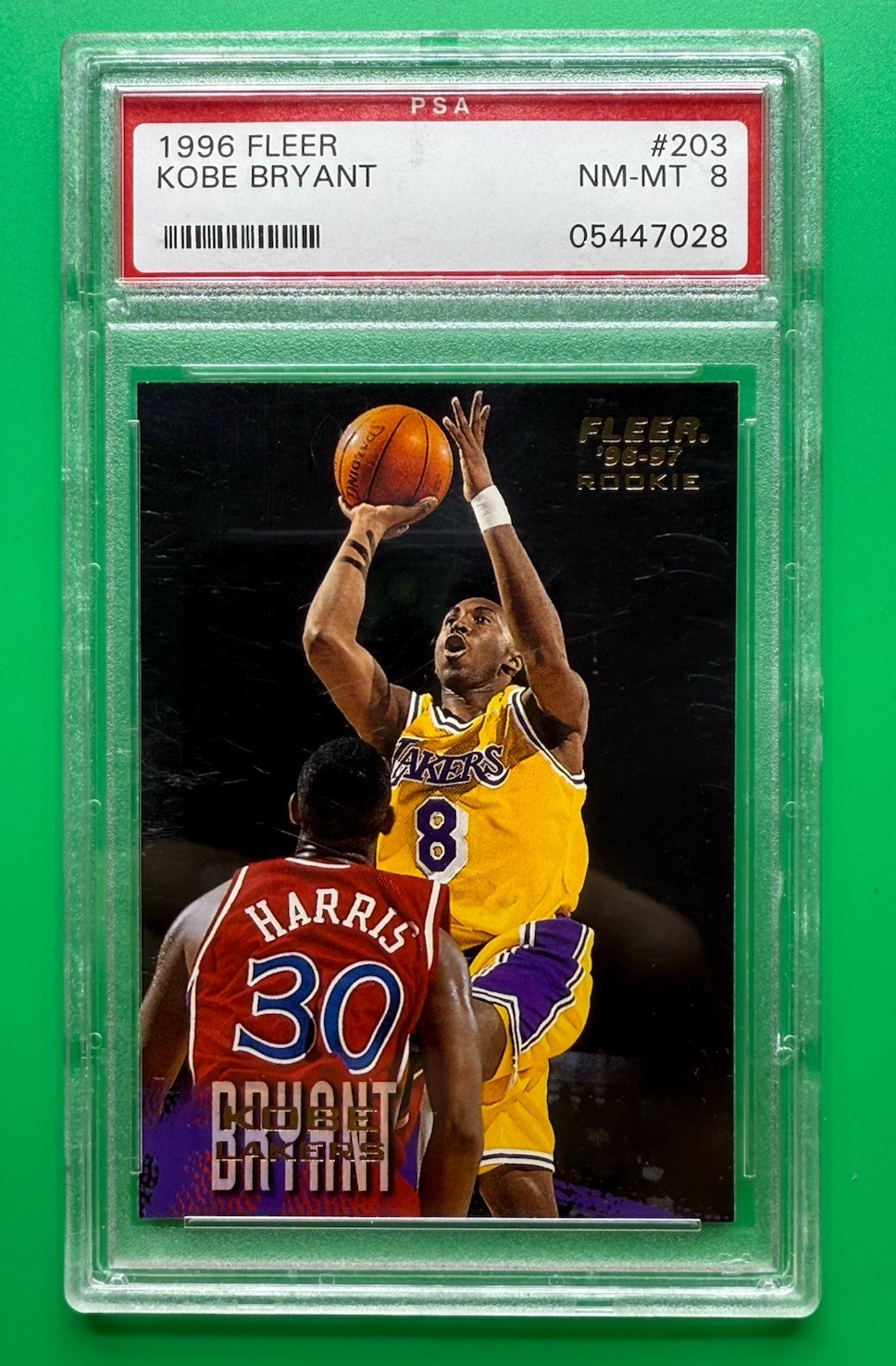 1996-97 Fleer Kobe Bryant Rookie Card RC #203 PSA 8 NM-MT Lakers