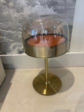 Mid-Century Italian Brass & Smoked Glass Dome Table Lamp | Harvey Guzzini Style