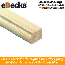 Pack of 20 x MOD0009 Pine Staff Bead 21mm x 15mm x 2.4m Moulding Cheap