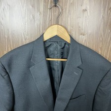 Chaps Blazer Jacket Mens 46R Brown Solid Polyester Rayon Two Buttons