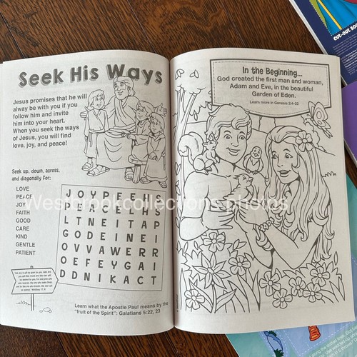Set of 4 BIBLE FUN Activity & Coloring Books Over 300 Pages! - Imagen 3 de 7