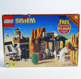 1996 Lego Sheriff's Lock-Up 6755 System Wild West EMPTY BOX ONLY & INSTRUCTIONS