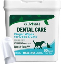 Finger Dental Wipes for Dogs and Cats - Oral Care Teeth Cleaning Fresh Breath