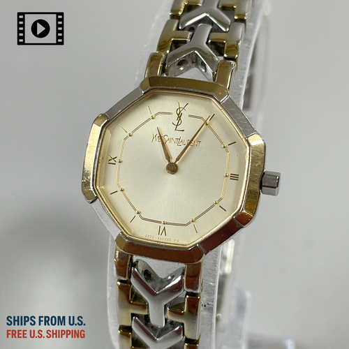 Yves Saint Laurent YSL 2200-241762 【US Stock】 Octagon Ladies Quartz Watch N.MINT - Picture 1 of 10