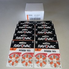 RAYOVAC Size 13 Hearing Aid Batteries 12 Pack Lot Of 120 Batteries Total 10/Box