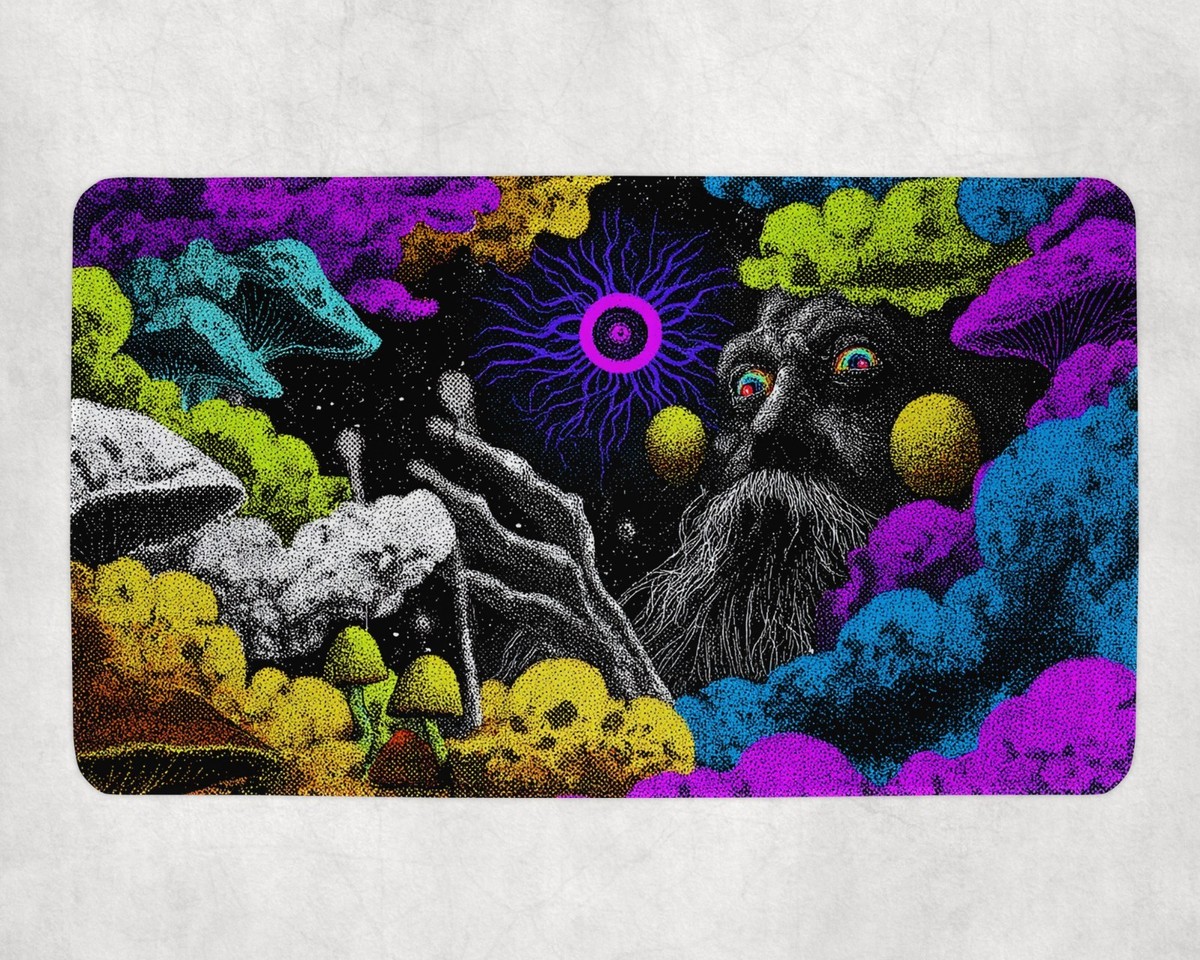 Cosmic Eldritch Horror MTG Playmat Psychedelic Mushroom God Art