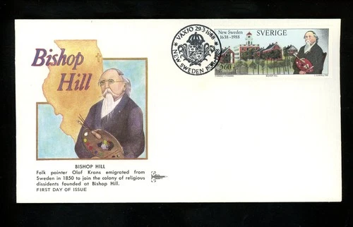 Postal History Sweden #1672//1677 FDC Gill New Space Lindbergh Hockey 1988 5