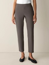 EILEEN FISHER Washable Stretch Crepe Slim Pant COBBLESTONE