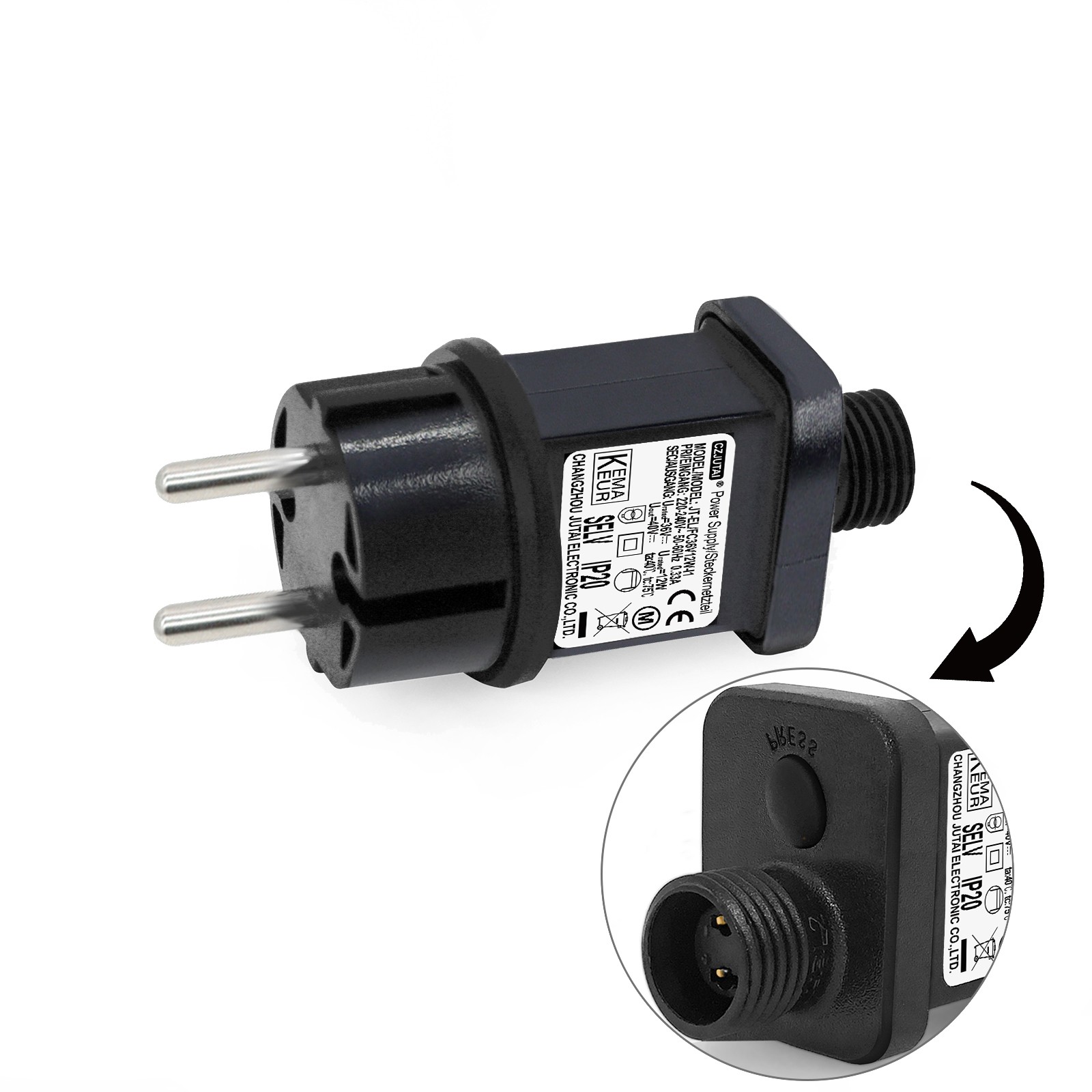 Adaptateur secteur 36V 12W CZJUTAI JT-EL/FC36V12W-IP44 prise étanche Noël