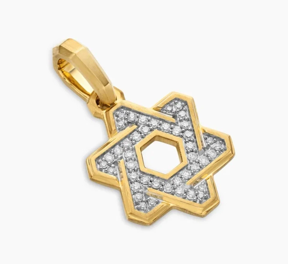 Colgante David Yurman Deco Estrella de David Oro Amarillo 18k con Diamantes (sin Cadena) Foto 2 de 4
