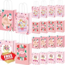 Silkfly 48 Pcs Mother Day Gift Bags Floral Handle Love You Mom Party