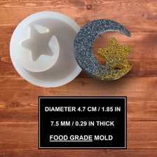 Food grade silicone mold moon and star, mould for icing baking & resin crafts
