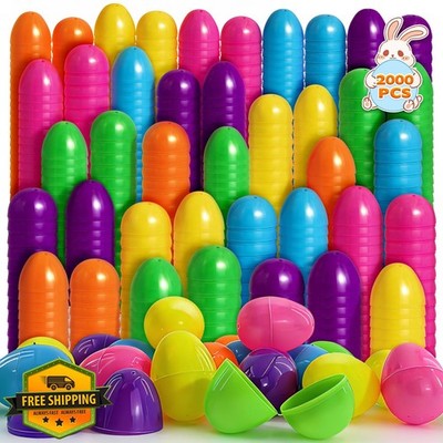 2000 Pcs Easter Eggs 2.36'' Bright Colors Plastic Fillable