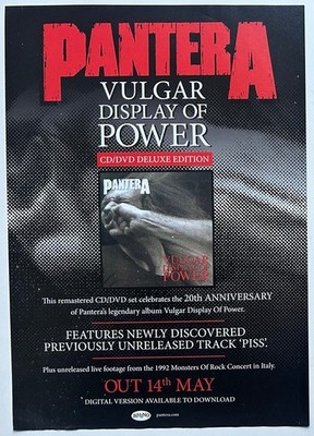 PANTERA - VULGAR DISPLAY OF POWER 2012 Full page UK magazine ad