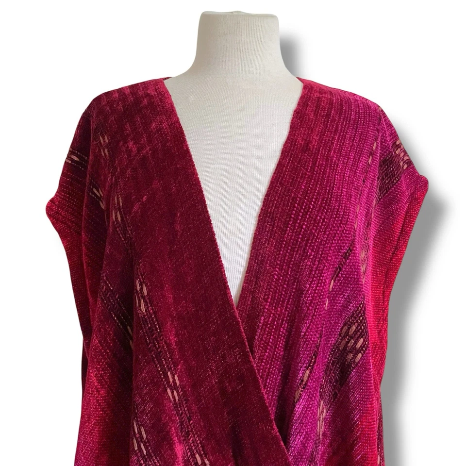 Top drapeado vintage Cynthia Krause Weavers para mujer OS fibra de chenilla arte para usar Foto 3 de 4