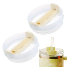 2Pcs Tumblers Lids Replacement, Beige, Milk White Main Body