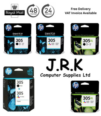HP 305 OR 305XL Ink Cartridges Black OR Colour Genuine For DeskJet Printer