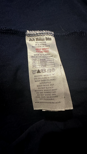 JOJO MAMAN BEBE NAVY BLUE TIE WAIST MOCK WRAP MATERNITY DRESS SIZE LARGE - Picture 5 of 6
