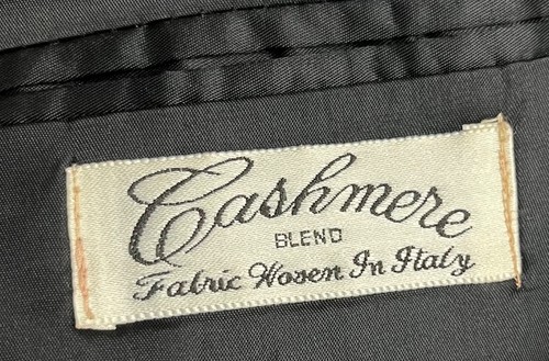 Gianfranco Ruffini Italy Black Cashmere Blend Coat Made In Italy Men’s Size 43L - Picture 5 of 6