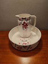 Waschschüssel mit Krug und Seifenschale, Waschgarnitur, 