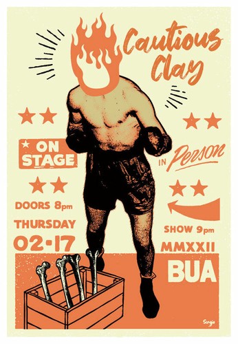 Scrojo Cautious Clay Belly Up Aspen 2/17/2022 Poster CautiousClay2_2202 Cassius - 第 1/1 張圖片