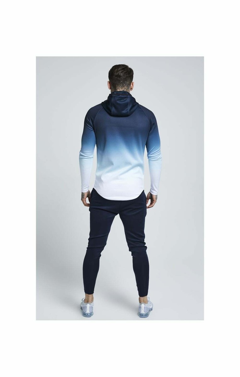 SikSilk Athlete Zip Through Hoodie – Navy White UK