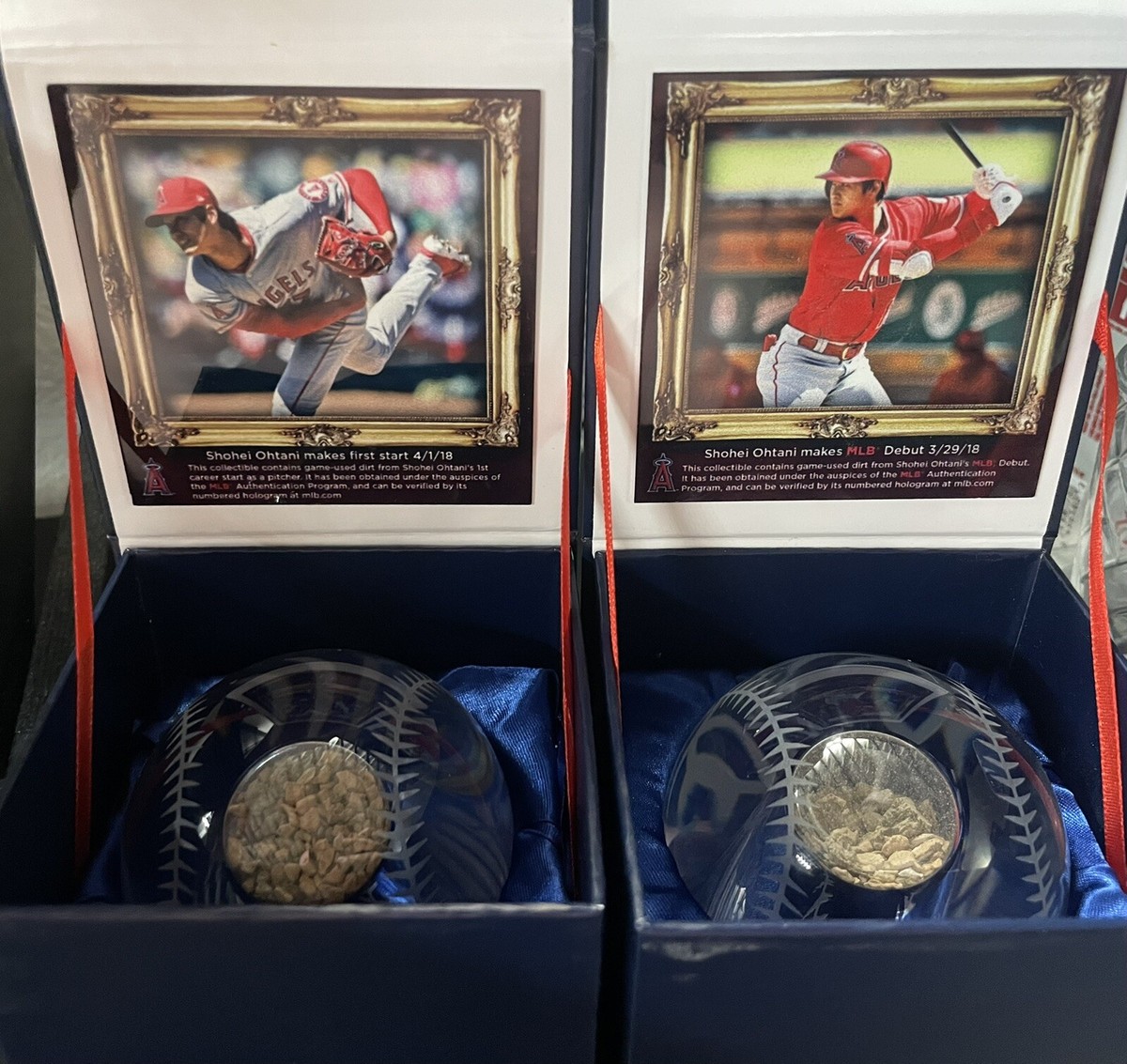 Shohei Ohtani デジタルスタンディー Shohei Ohtani Rookie Debut Game Used Dirt Crystal Baseball Set (2