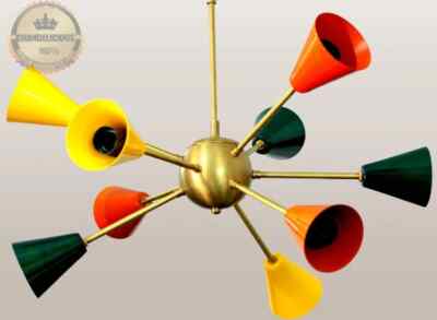 Radiant Revival Multicolour Mid Century Style Sputnik Light w/ 9 Arms Chandelier