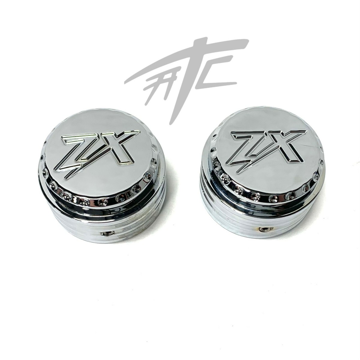 アクセサリー P67 ZX-14 CHROME DIAMOND CUT “ZX” ENGRAVED FORK CAPS 2006-2011