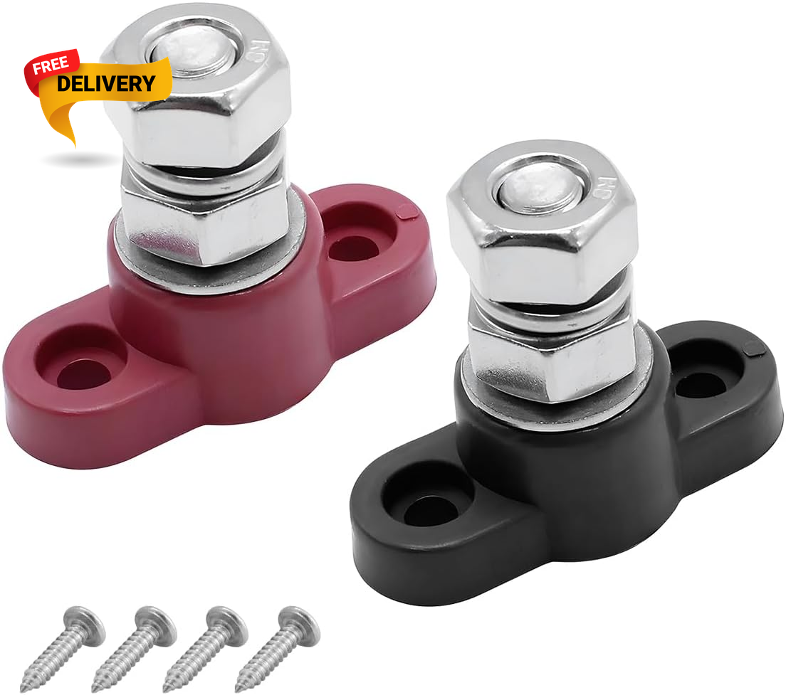 2PCS 5/16,12V Car Single Stud Battery Junction Posts Block Heavy Duty Auto Sin..